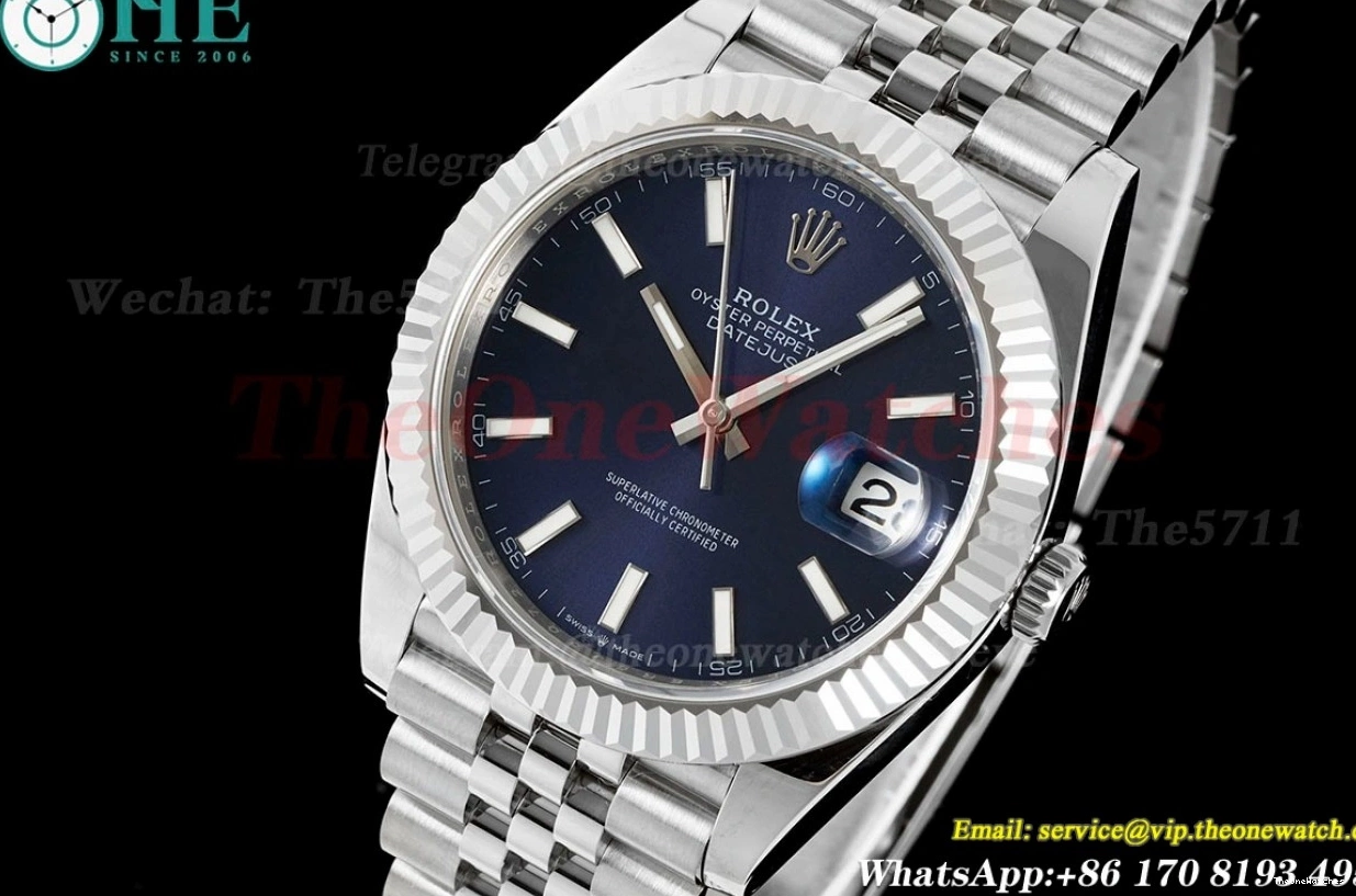 126334 Jub A3235 SS EWEF SS Blue Stk Datejust 41mm 0428